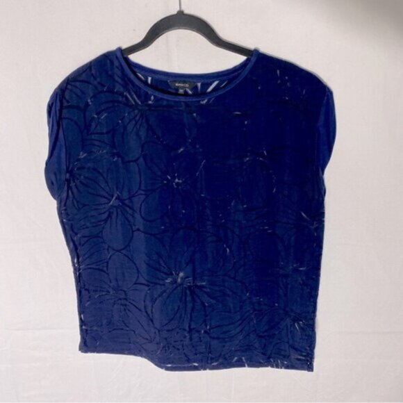 5/$25 RW&CO. Blue Semi Sheer Short Sleeve Blouse M - Picture 12 of 12